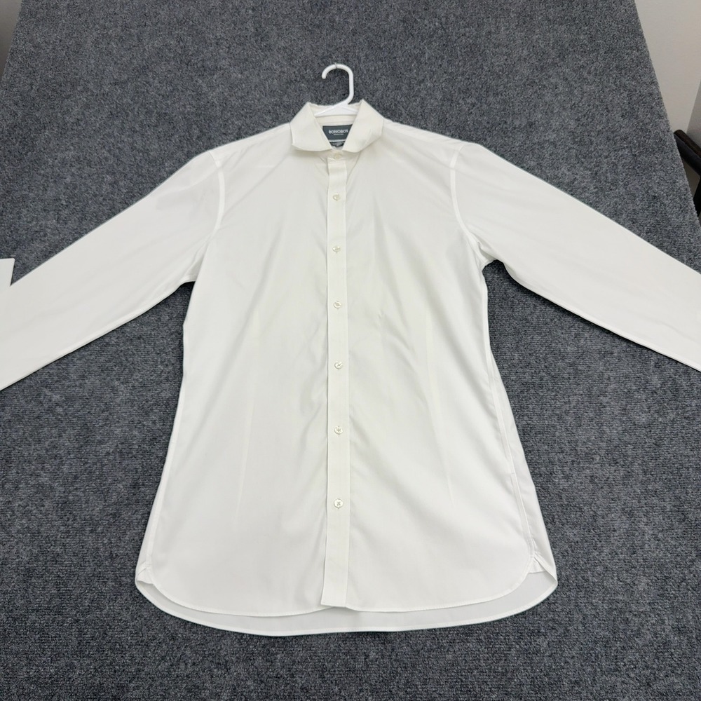 Bonobos Shirt Mens 16/36 White Cotton Tailored Slim Fit Wrinkle Free Business